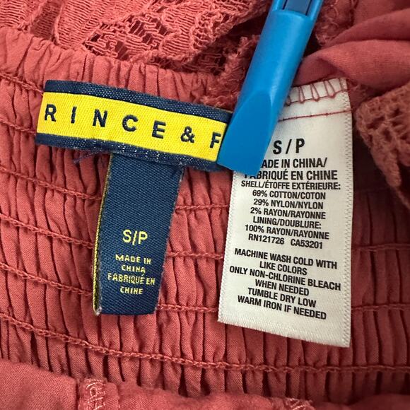 Prince and Fox Babydoll Mini Dress Small Pink Spaghetti Strap Lacey Going Out - Picture 7 of 7